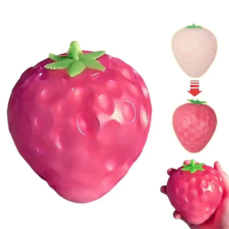 2026 Squishy Mango Stress Balls Squeeze Toy Color-Changing Mango Strawberry Handmade Squishy Fidget Balls Stress Relief Toy Gift