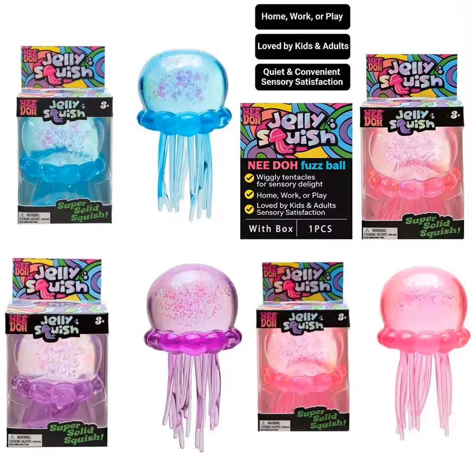 Squishies Jellyfish Squish Toy Fidget Toy, Water Sensory Soft Jelly Squeeze Stress Relief Fidget Toy