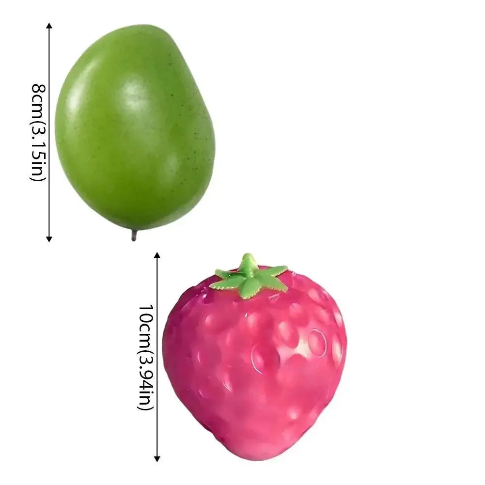 2026 Squishy Mango Stress Balls Squeeze Toy Color-Changing Mango Strawberry Handmade Squishy Fidget Balls Stress Relief Toy Gift