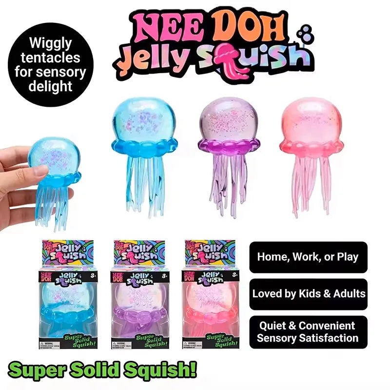 Squishies Jellyfish Squish Toy Fidget Toy, Water Sensory Soft Jelly Squeeze Stress Relief Fidget Toy